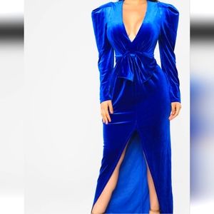 🔥 Royal Blue Velvet dress NWT sz S